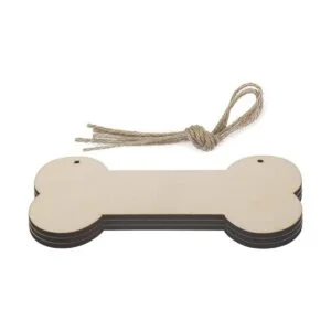 Hueso de perro colgante de madera signo sin terminar en_3