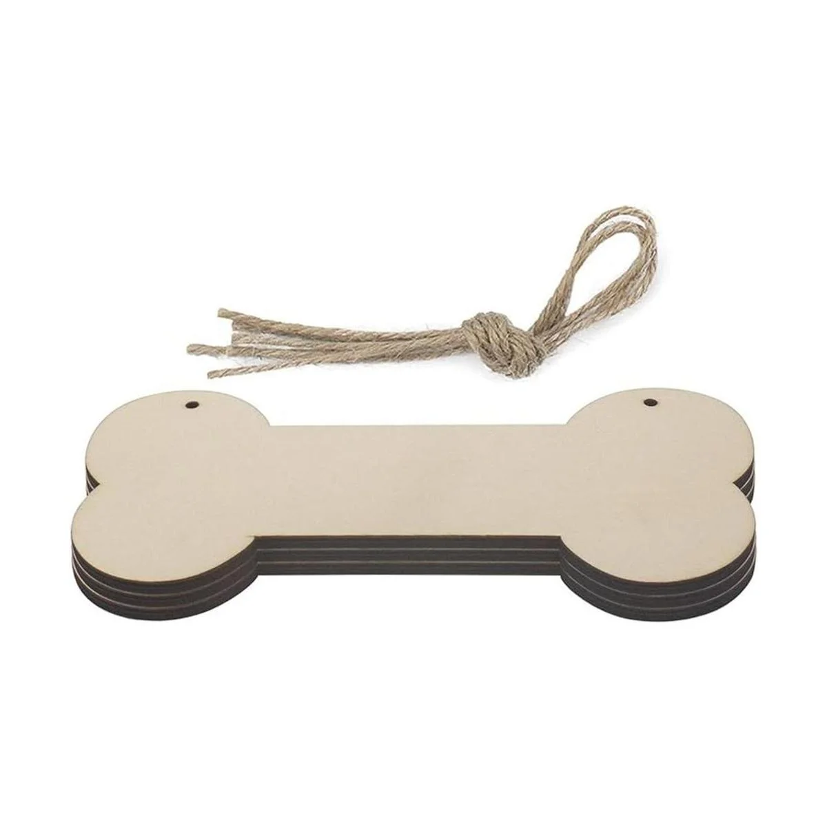 Hueso de perro colgante de madera signo sin terminar en_3