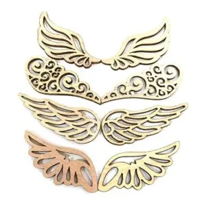 JANOU 80 rebanadas de madera con alas de ángel madera sin_3