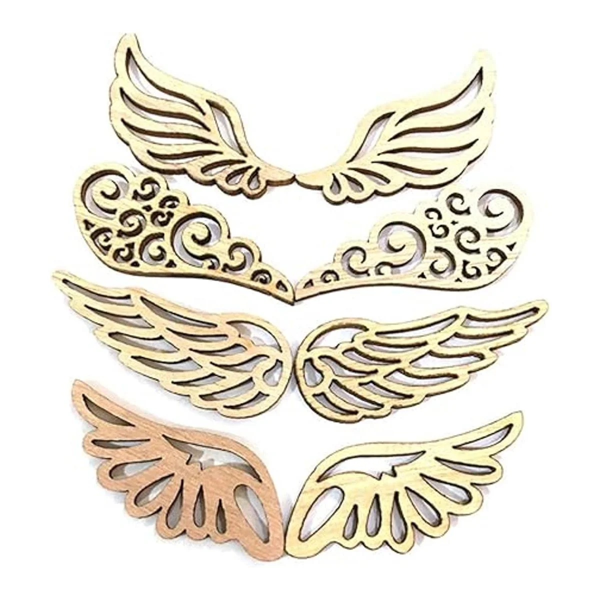 JANOU 80 rebanadas de madera con alas de ángel madera sin_3