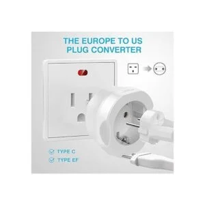 Paquete de 1 adaptador de enchufe de Europa a EE. UU._2