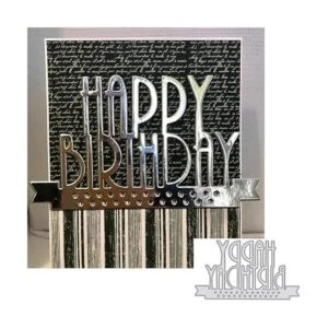 Troqueles de corte de metal con texto en inglés Happy_5