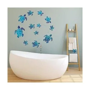 2 juegos de adhesivos de pared bajo el mar de tortuga_3