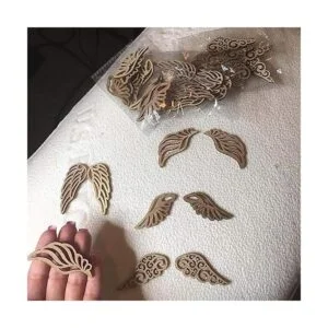 JANOU 80 rebanadas de madera con alas de ángel madera sin_7