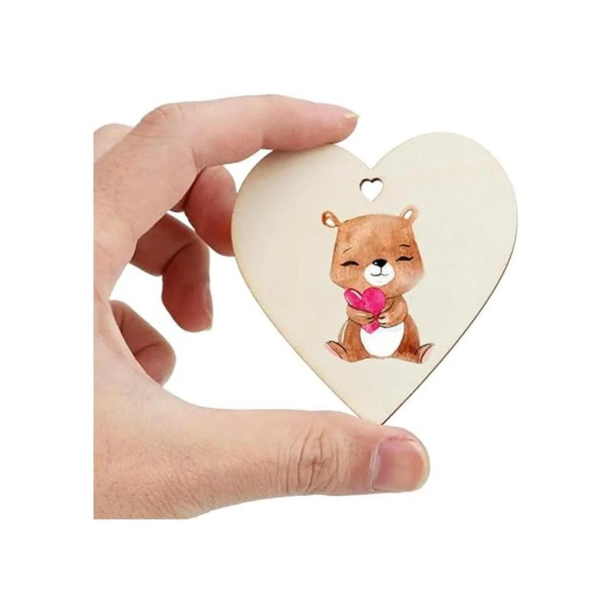 WYKOO 50 rebanadas de madera de corazón natural de 3_3