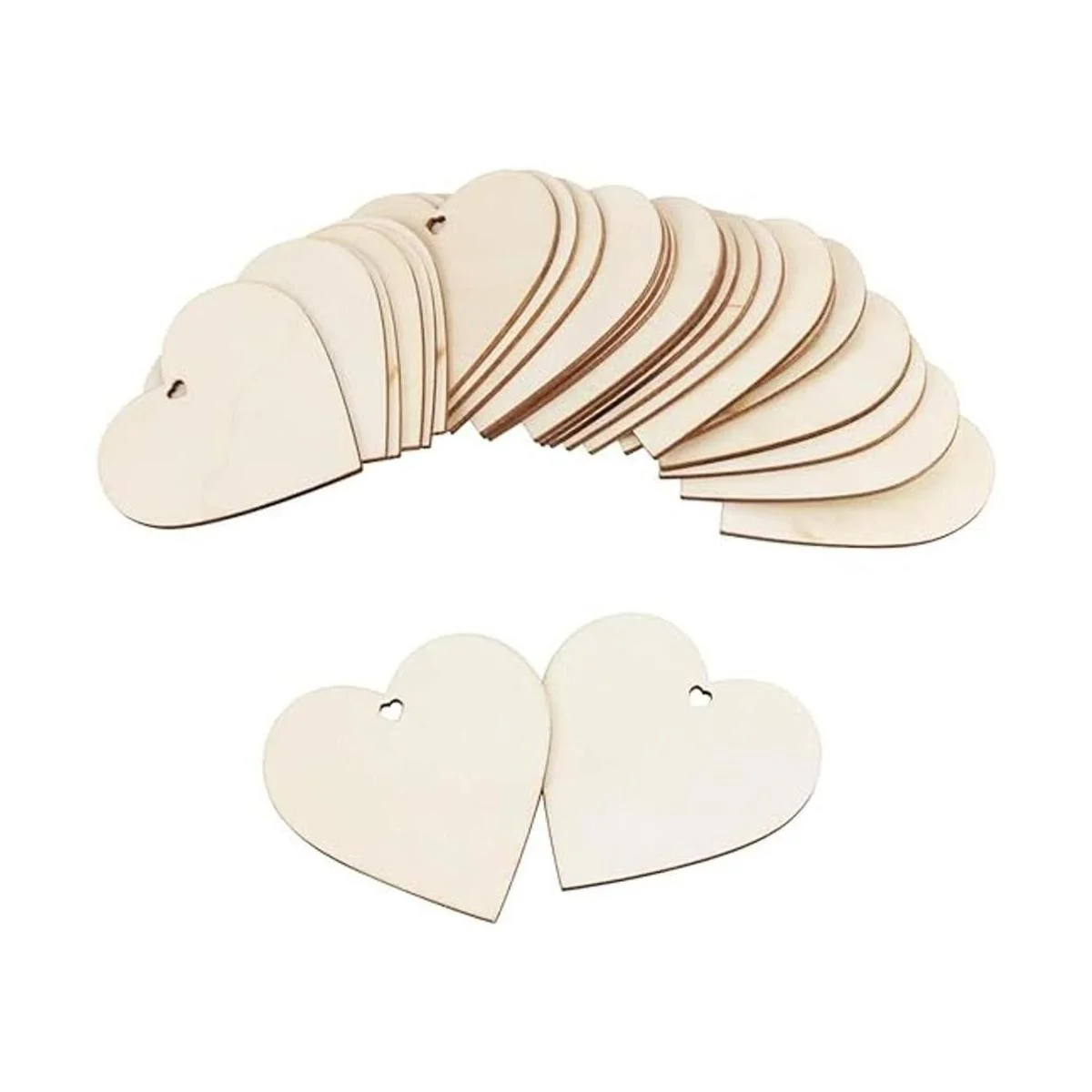 WYKOO 50 rebanadas de madera de corazón natural de 3_4