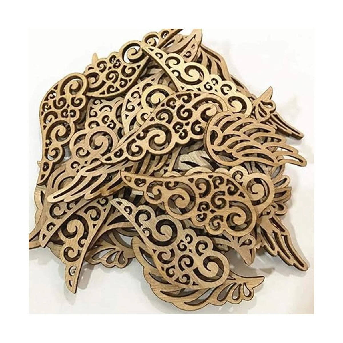 JANOU 80 rebanadas de madera con alas de ángel madera sin_6