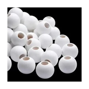 Aylifu Cuentas espaciadoras de madera 50 cuentas de_4