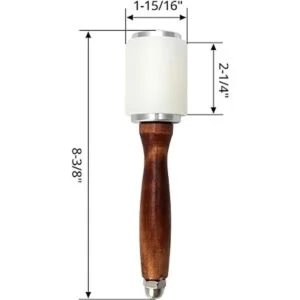 QWORK Martillo de cuero de 8 pulgadas mazo de artesanía_6