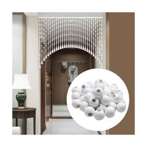 Aylifu Cuentas espaciadoras de madera 50 cuentas de_6