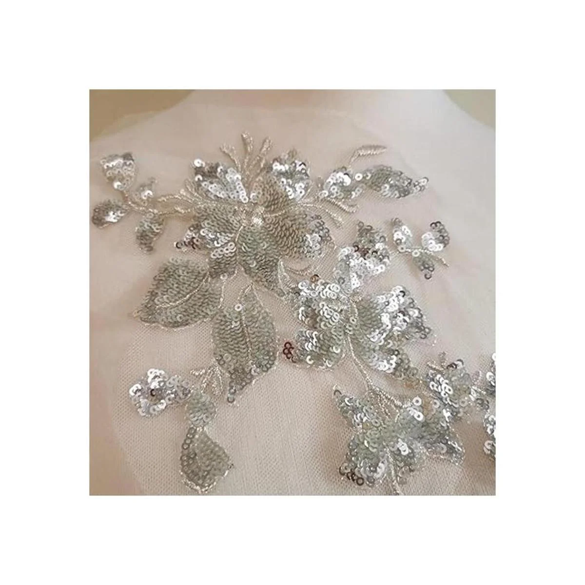 1 pieza de lentejuelas bordado de encaje con apliques de_2