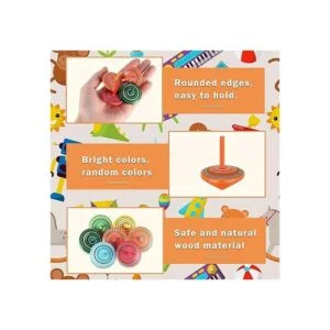 Tops coloridos de madera para niños juguete de_3