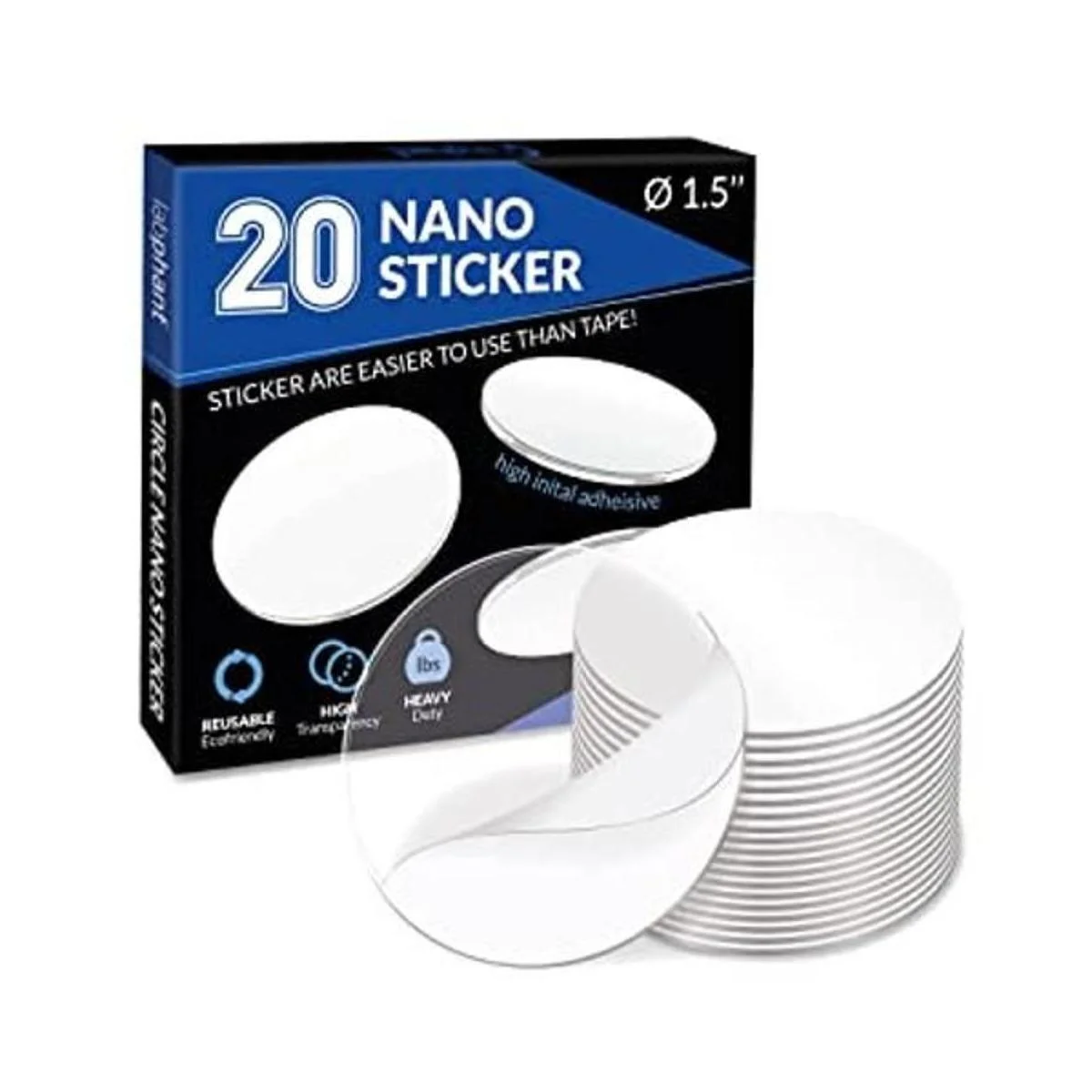 Nano Tape Sticker de 20 piezas Círculo de 1.5 pulgadas_1