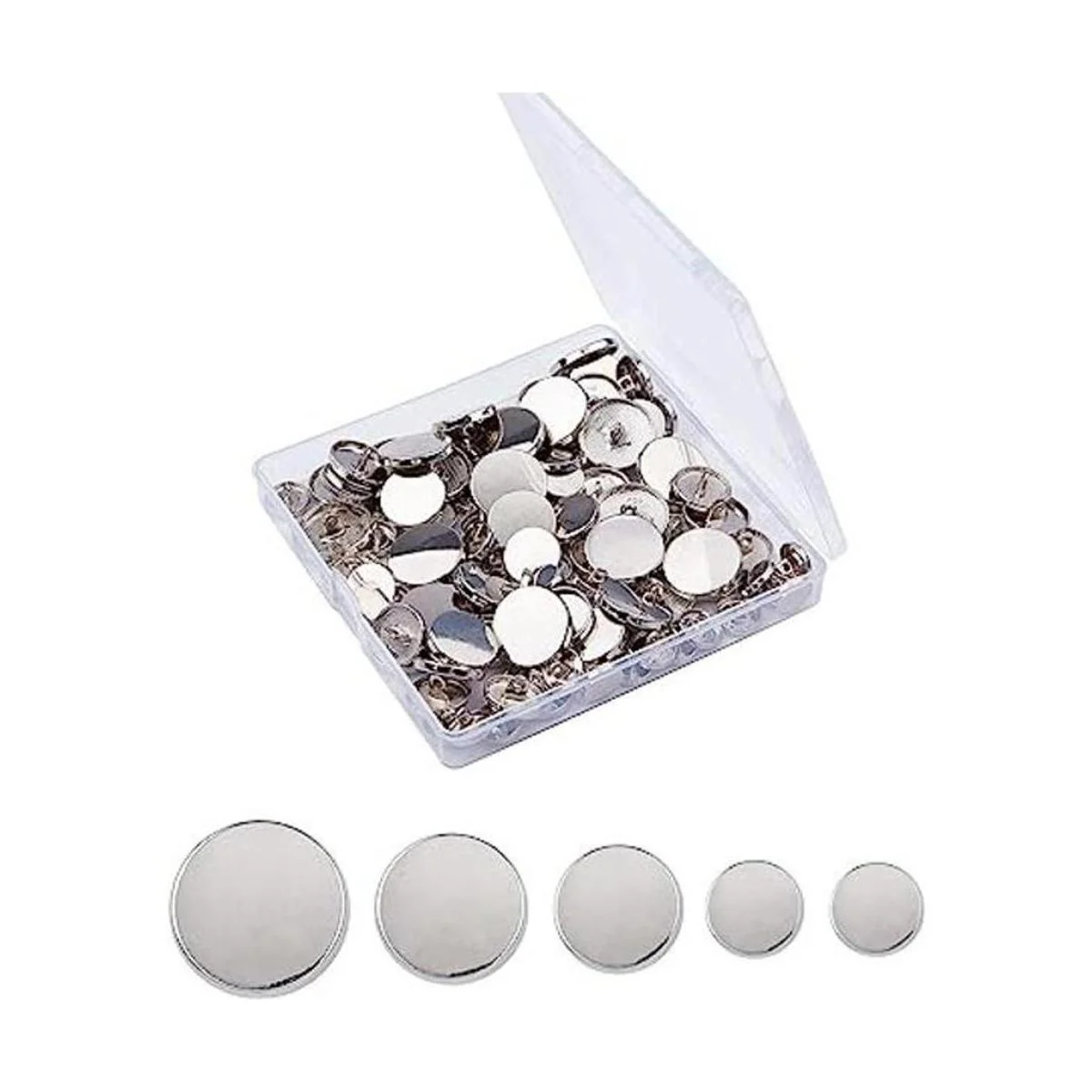 OLYCRAFT 100 botones planos de aleación de metal 5_1