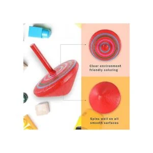 Tops coloridos de madera para niños juguete de_4