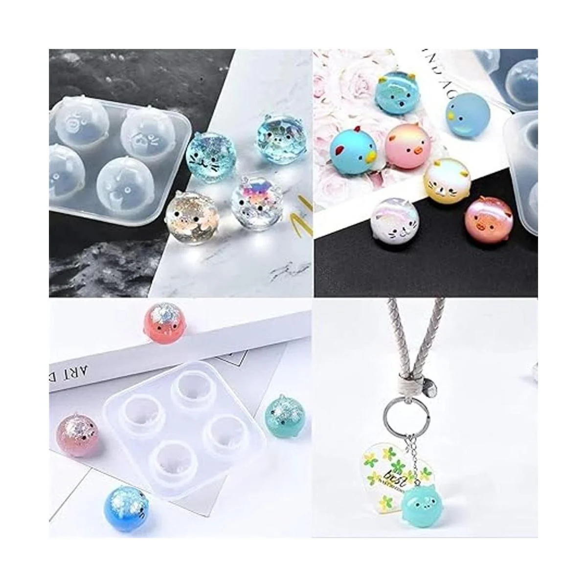 Liscra 2 moldes de resina de silicona para joyería_6