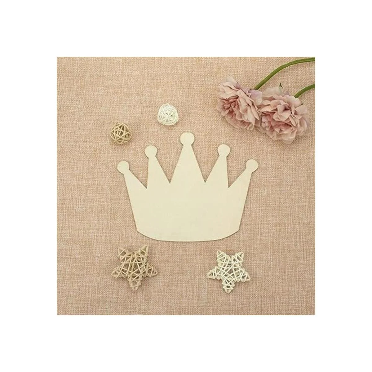 JANOU 6 piezas de madera en forma de corona para_4