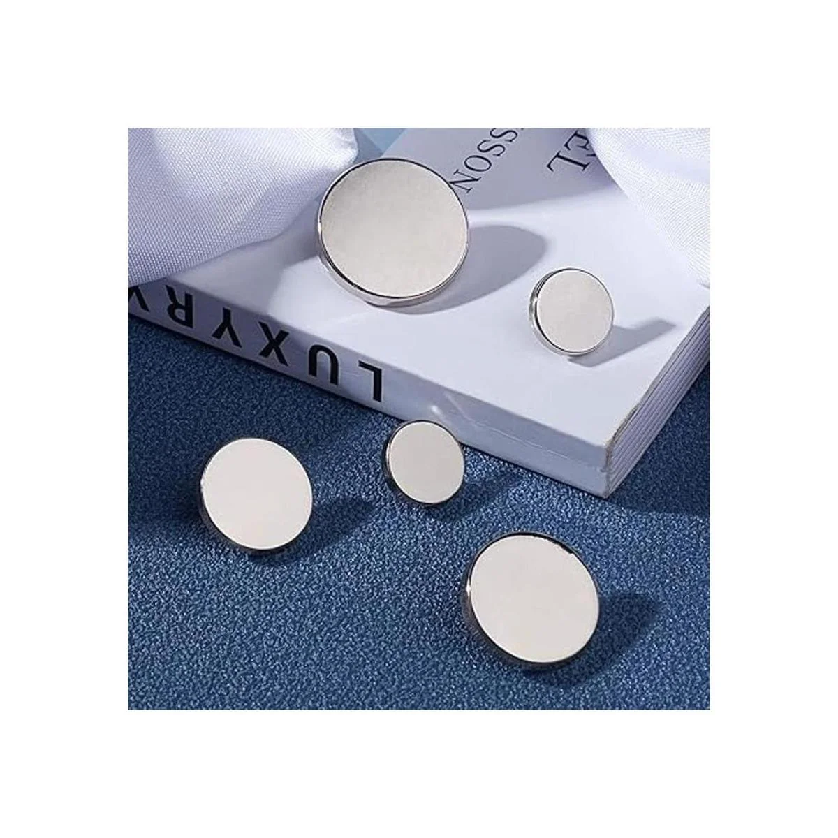 OLYCRAFT 100 botones planos de aleación de metal 5_5