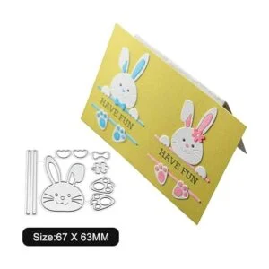 Troqueles de metal de conejo de Pascua diseño de conejo_3