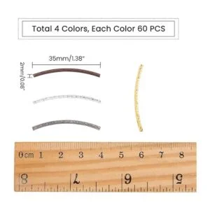 PH PandaHall 240 piezas de 4 colores curvados tubo de_2