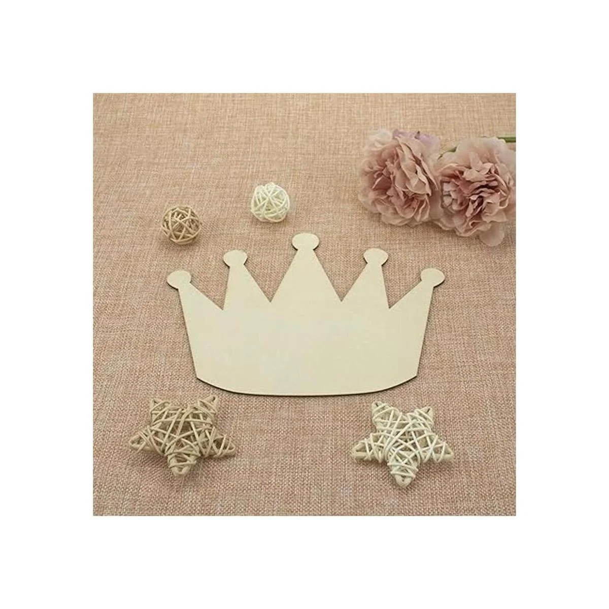 JANOU 6 piezas de madera en forma de corona para_7