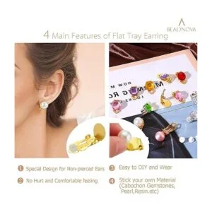 BEADNOVA 64 piezas de clip en la bandeja plana para_4