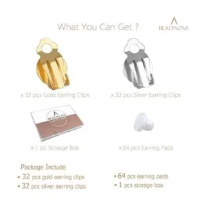 BEADNOVA 64 piezas de clip en la bandeja plana para_3