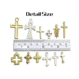 Dijes de cruz dorada de 3.53 oz surtidos de cruz de Ankh_3