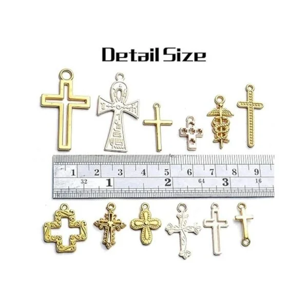 Dijes de cruz dorada de 3.53 oz surtidos de cruz de Ankh_3