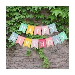 Cartel de feliz cumpleaños pancarta de arpillera_4