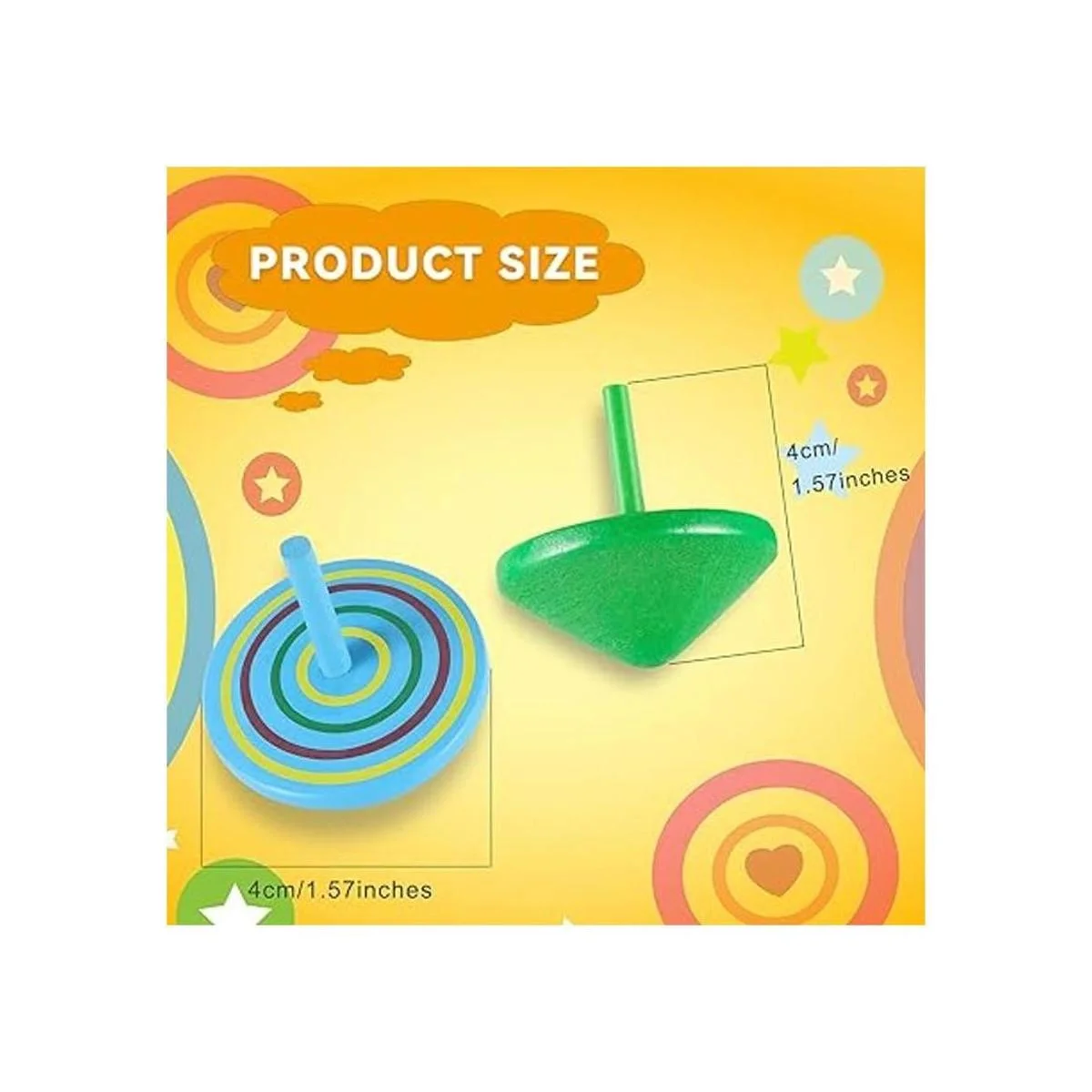 Tops coloridos de madera para niños juguete de_2