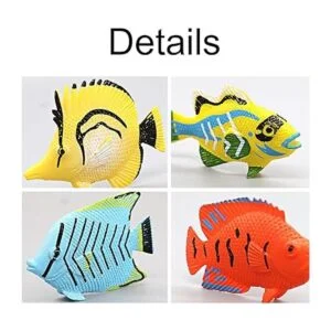 HAPTIME Juego de 12 juguetes de peces tropicales pástico_2