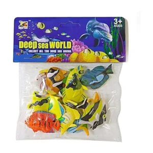 HAPTIME Juego de 12 juguetes de peces tropicales pástico_7