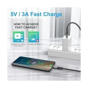 Cable USB tipo C de carga rápida paquete de 3 pies de_4