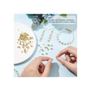 BENECREAT 80pcs 4Sizes18K chapado en oro cuentas_2