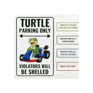 Venicor Cartel de estacionamiento de tortuga decoración_3