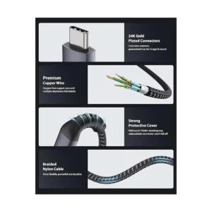 Stouchi Cable USB C a USB C de 100 W y 10 pies carga_3