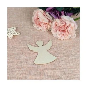 Creaides 20 piezas de madera de ángel DIY recortes de_3