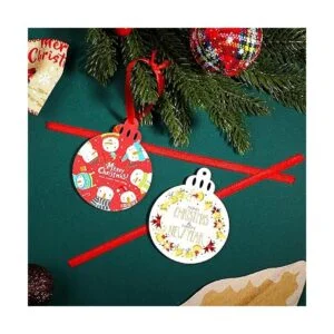 12 colgantes de sublimación en blanco redondo adorno de_5