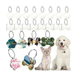 Xuniea 16 etiquetas de sublimación en blanco para perro_1