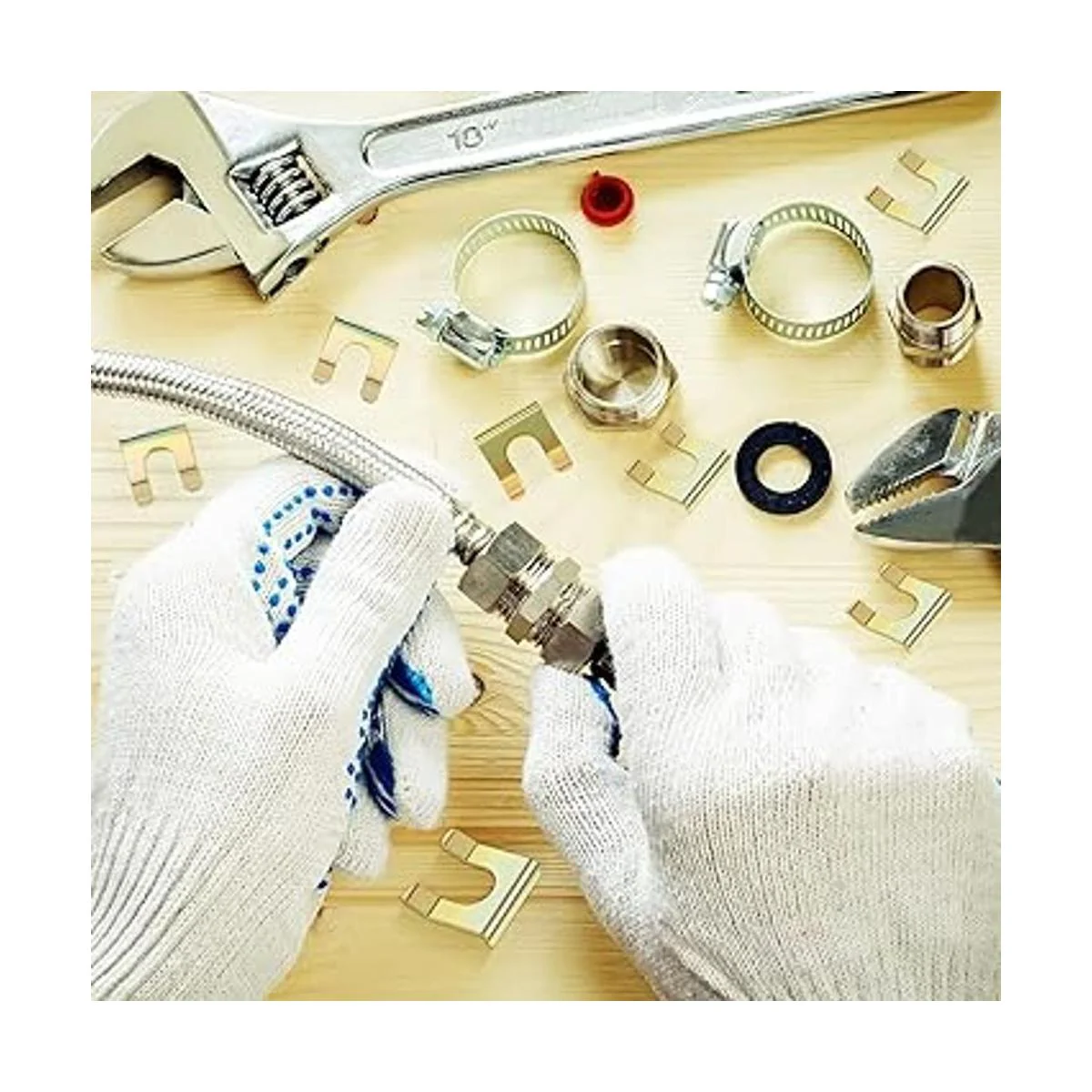 12 clips de línea de freno de metal retenedor de línea de_7