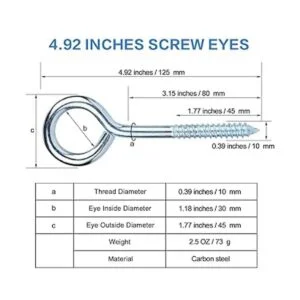 Tornillo de ojo de 5 pulgadas para sala de perros 6_2