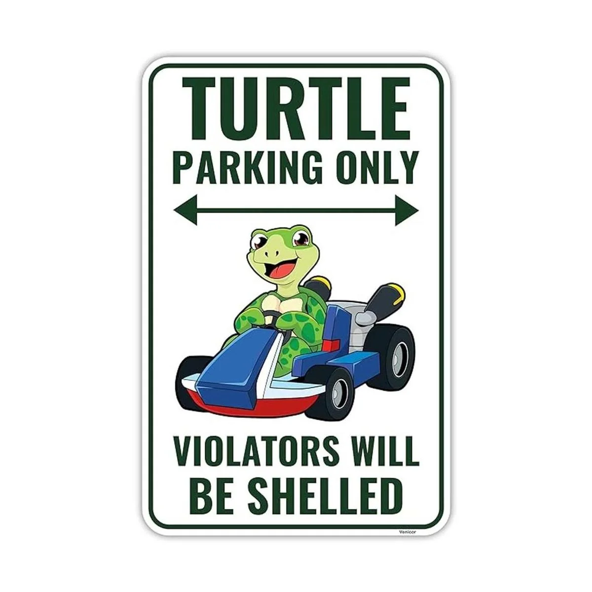 Venicor Cartel de estacionamiento de tortuga decoración_1
