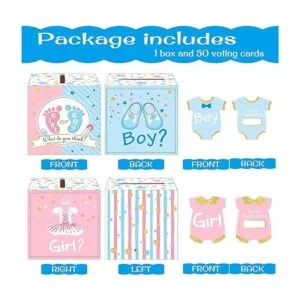 Caja de votación de revelación de género para bebés con 50_2