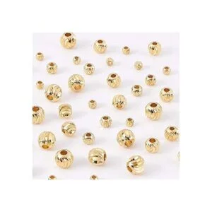 BENECREAT 80pcs 4Sizes18K chapado en oro cuentas_6