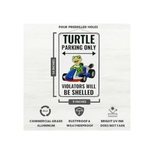 Venicor Cartel de estacionamiento de tortuga decoración_2
