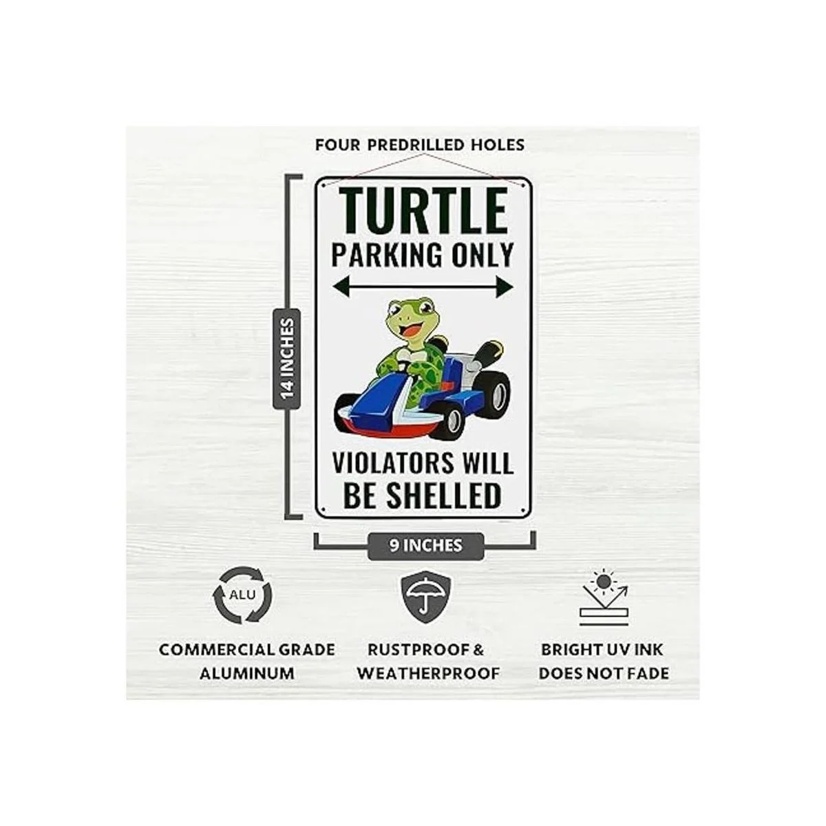 Venicor Cartel de estacionamiento de tortuga decoración_2