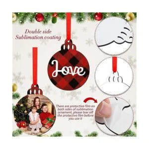 12 colgantes de sublimación en blanco redondo adorno de_4