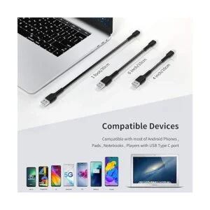 Cable USB C corto de 1 pie de carga rápida paquete de 5_7