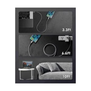 Stouchi Cable USB C a USB C de 100 W y 10 pies carga_6
